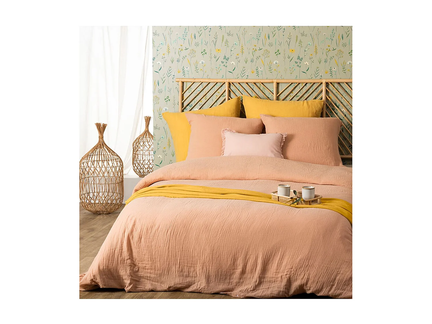 Dekbedovertrek katoen roze 150x200cm