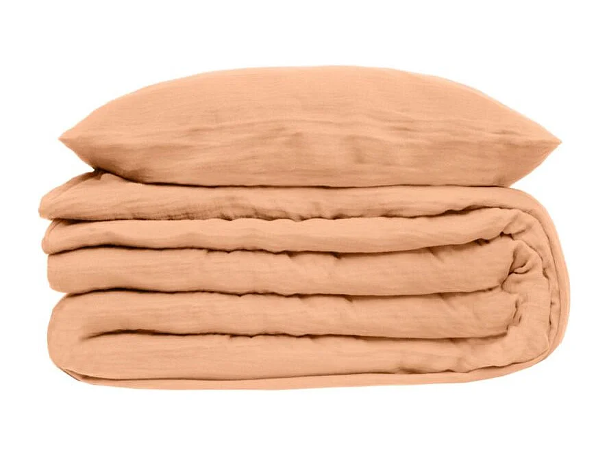 Copripiumino + due fodere di cuscino in cotone rosa 220x240 cm