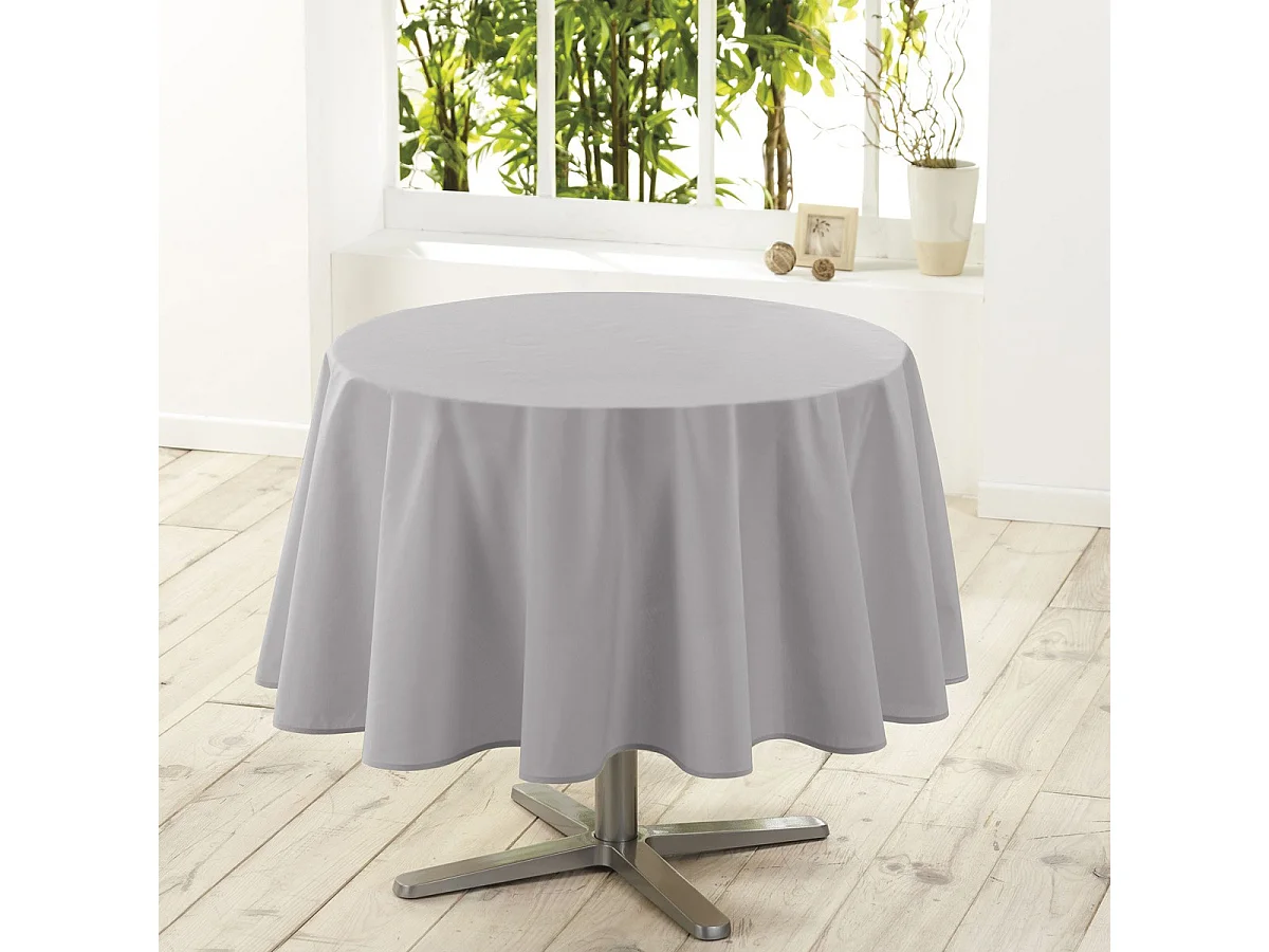 Nappe Ronde Antitache "Essentiel" 180cm Gris