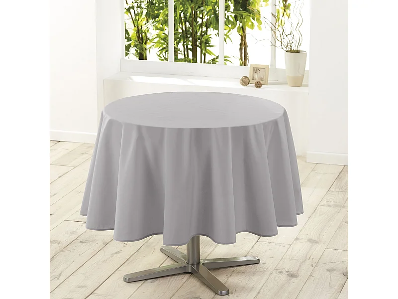 Nappe Ronde Antitache "Essentiel" 180cm Gris