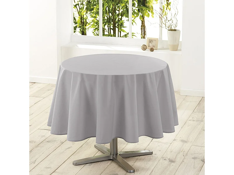 Nappe Ronde Antitache "Essentiel" 180cm Gris
