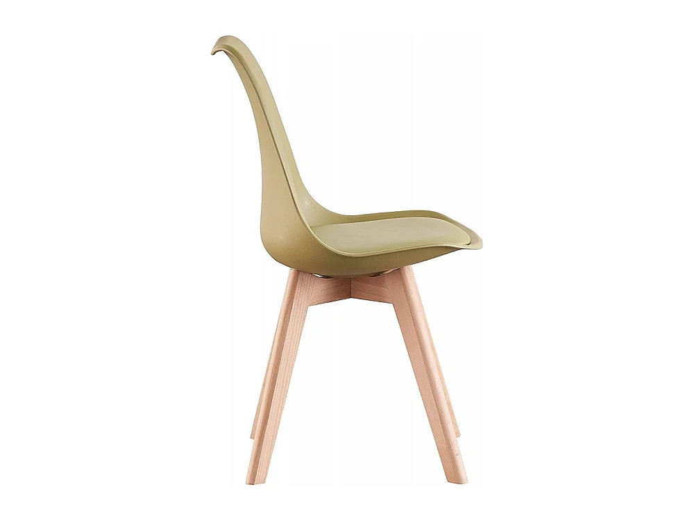 Ensemble de 2 chaises de salle à manger Lorenzo avec siège élégant en similicuir et pieds en bois massif - Parfait pour la salle à manger, le salon - Vert