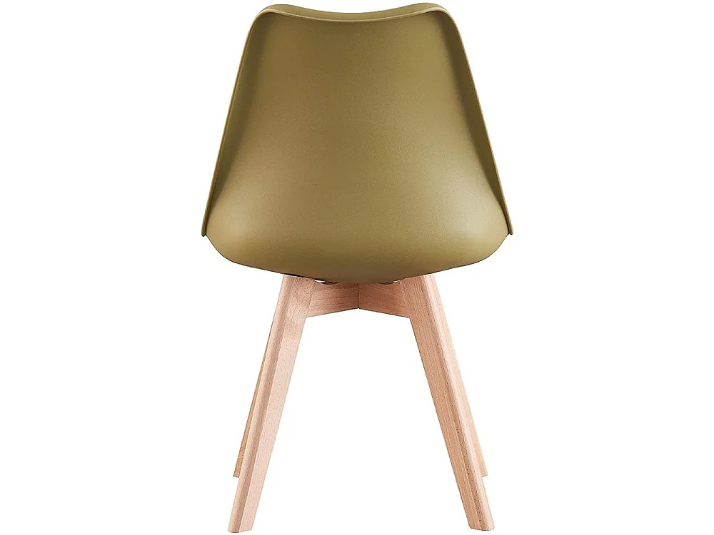 Ensemble de 2 chaises de salle à manger Lorenzo avec siège élégant en similicuir et pieds en bois massif - Parfait pour la salle à manger, le salon - Vert