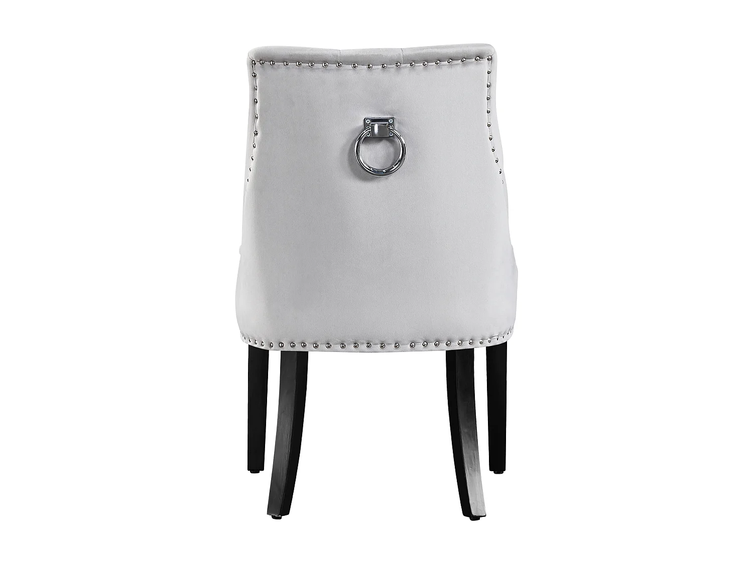 Set aus 4 Windsor-Esszimmerstühlen – Plüsch-Samtpolsterung und stabile Beine aus Massivholz – perfekt für Ihr Esszimmer und Wohnzimmer – Hellgrau