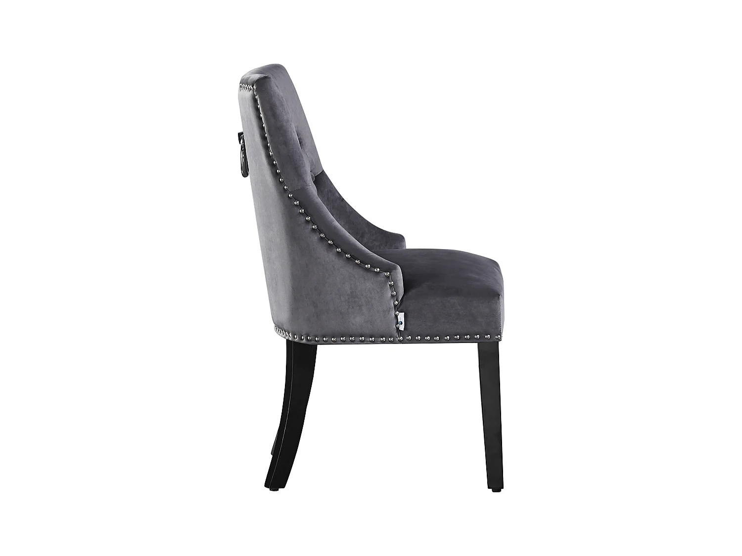 Ensemble de 2 chaises de salle à manger Windsor - Rembourrage en velours moelleux et pieds en bois solides - Parfait pour votre salle à manger et salon - Gris foncé