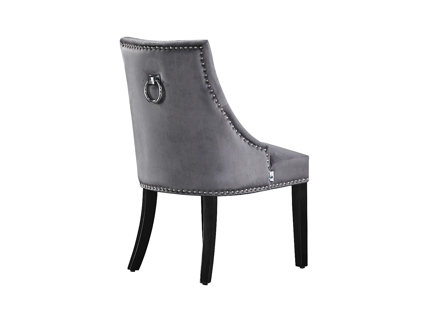 Ensemble de 2 chaises de salle à manger Windsor - Rembourrage en velours moelleux et pieds en bois solides - Parfait pour votre salle à manger et salon - Gris foncé