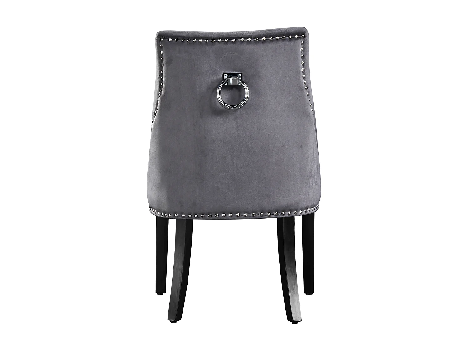 Ensemble de 2 chaises de salle à manger Windsor - Rembourrage en velours moelleux et pieds en bois solides - Parfait pour votre salle à manger et salon - Gris foncé