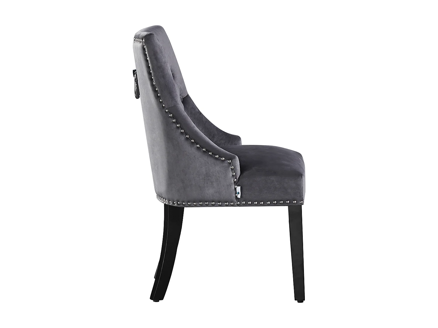 Set aus 2 Windsor-Esszimmerstühlen – Plüsch-Samtpolsterung und stabile Beine aus Massivholz – perfekt für Ihr Esszimmer und Wohnzimmer – Dunkelgrau