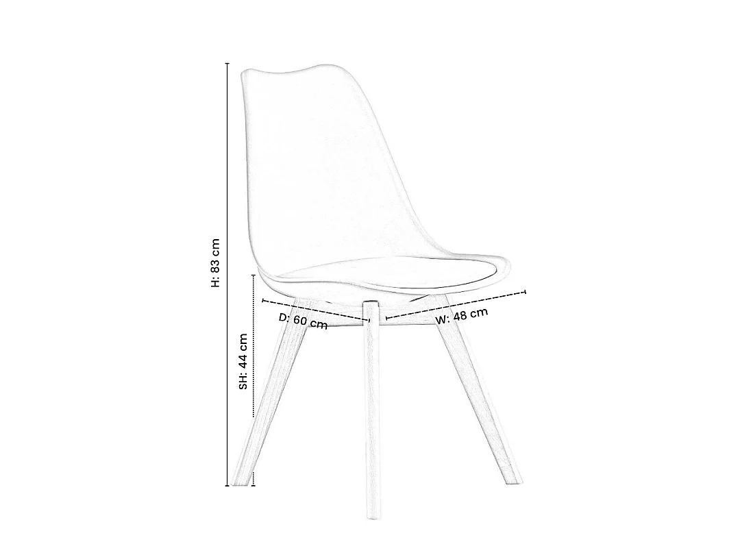 Ensemble de 2 chaises de salle à manger Lorenzo avec siège élégant en similicuir et pieds en bois massif - Parfait pour la salle à manger, le salon - Gris