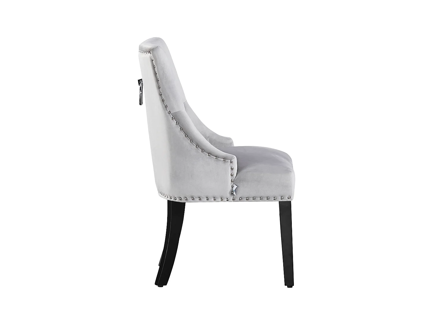 Lot de 6 chaises de salle à manger Windsor - Revêtement en velours et pieds robustes en bois massif - Idéales pour votre salle à manger et votre salon - Gris clair