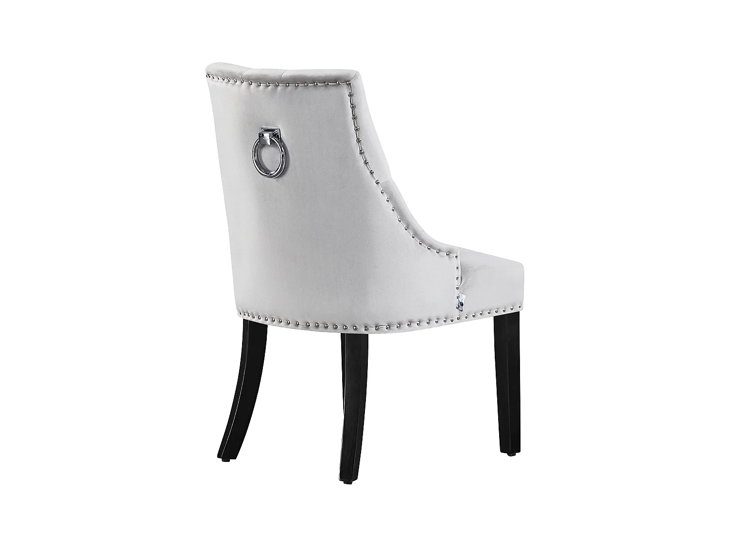 Lot de 6 chaises de salle à manger Windsor - Revêtement en velours et pieds robustes en bois massif - Idéales pour votre salle à manger et votre salon - Gris clair