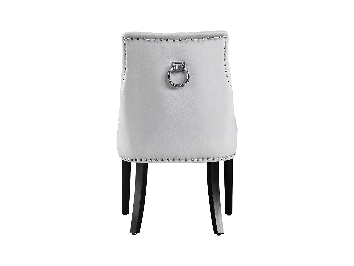 Lot de 6 chaises de salle à manger Windsor - Revêtement en velours et pieds robustes en bois massif - Idéales pour votre salle à manger et votre salon - Gris clair