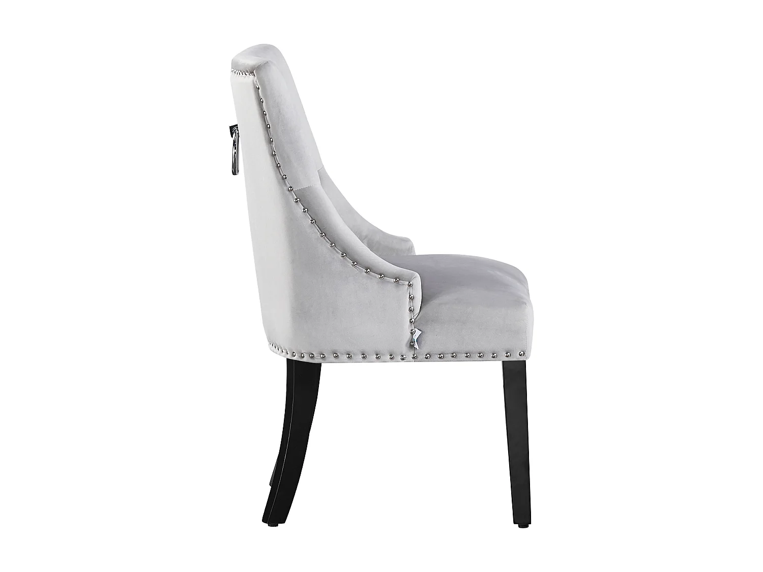 Set aus 2 Windsor-Esszimmerstühlen – Plüsch-Samtpolsterung und stabile Beine aus Massivholz – perfekt für Ihr Esszimmer und Wohnzimmer – Hellgrau