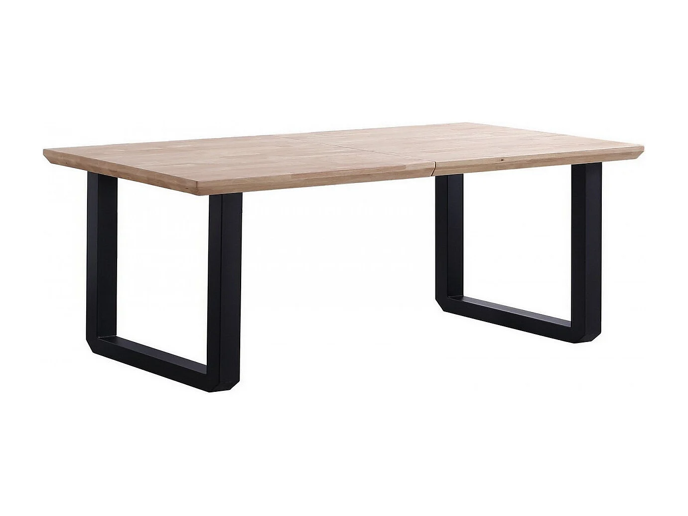 MATIKA - Table extensible en chêne clair et acier L 220