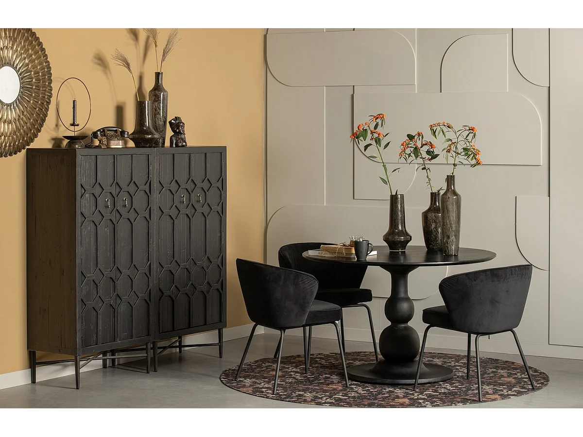 BAROC - Table de repas ronde en bois de manguier D120