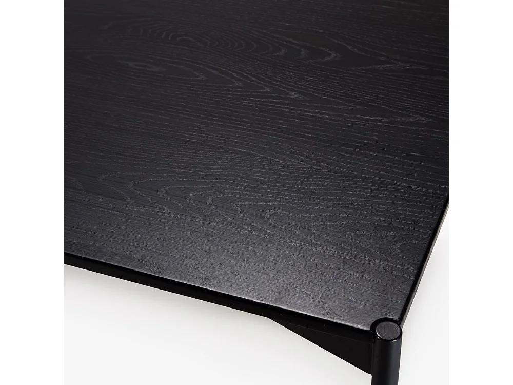 DALY - Table à manger rect. 220x100cm bois piètement métal noire