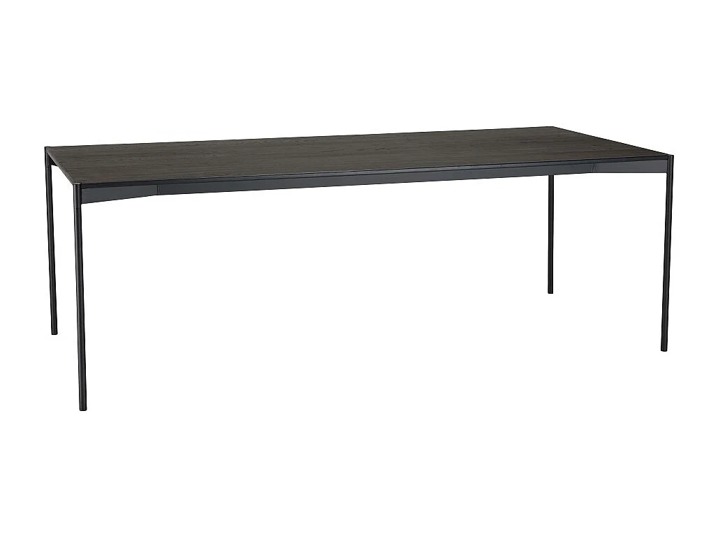 DALY - Table à manger rect. 220x100cm bois piètement métal noire