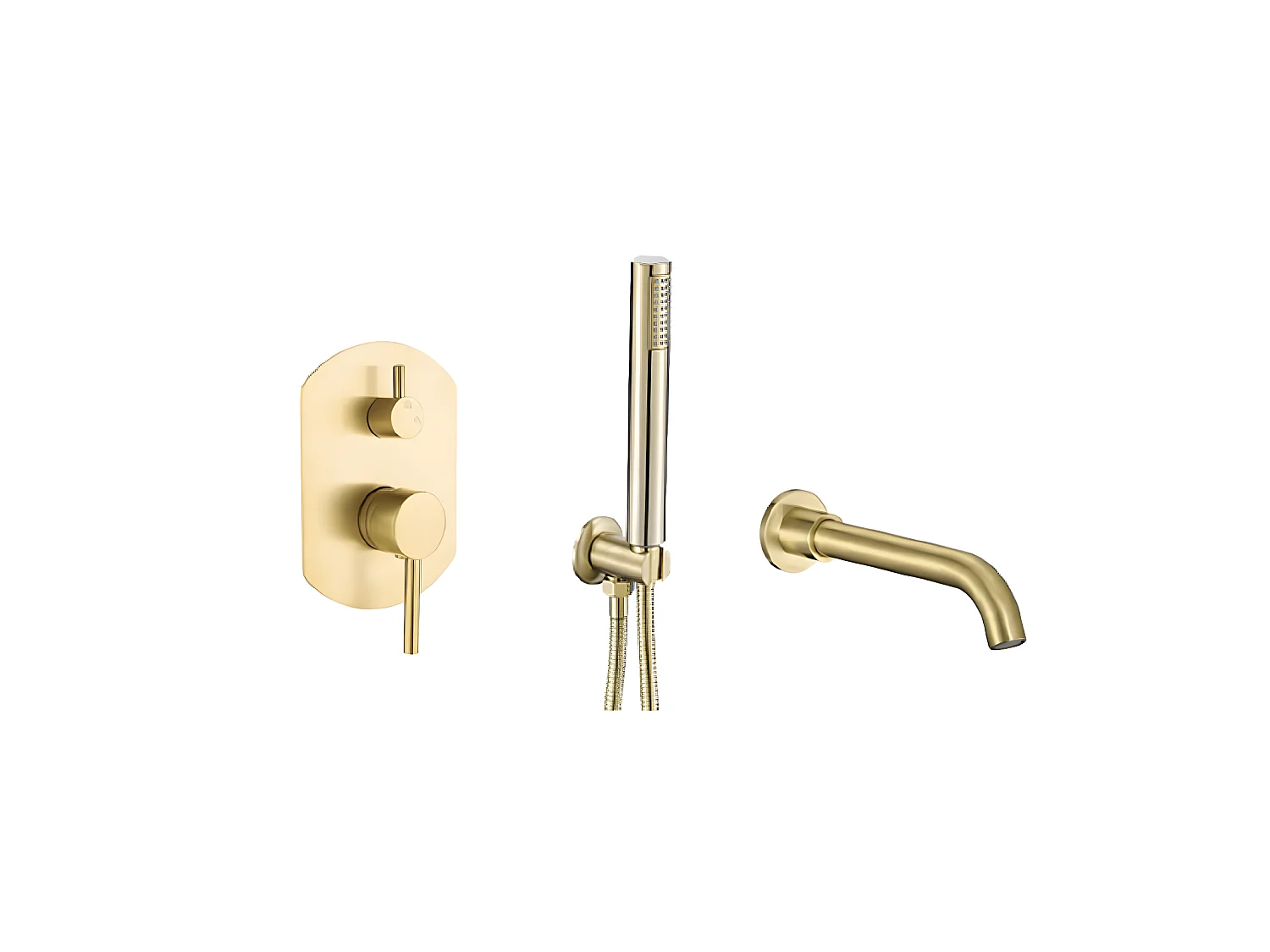 Grifo empotrado PARED monomando para bañera exenta CEILO oro cepillado Dorado