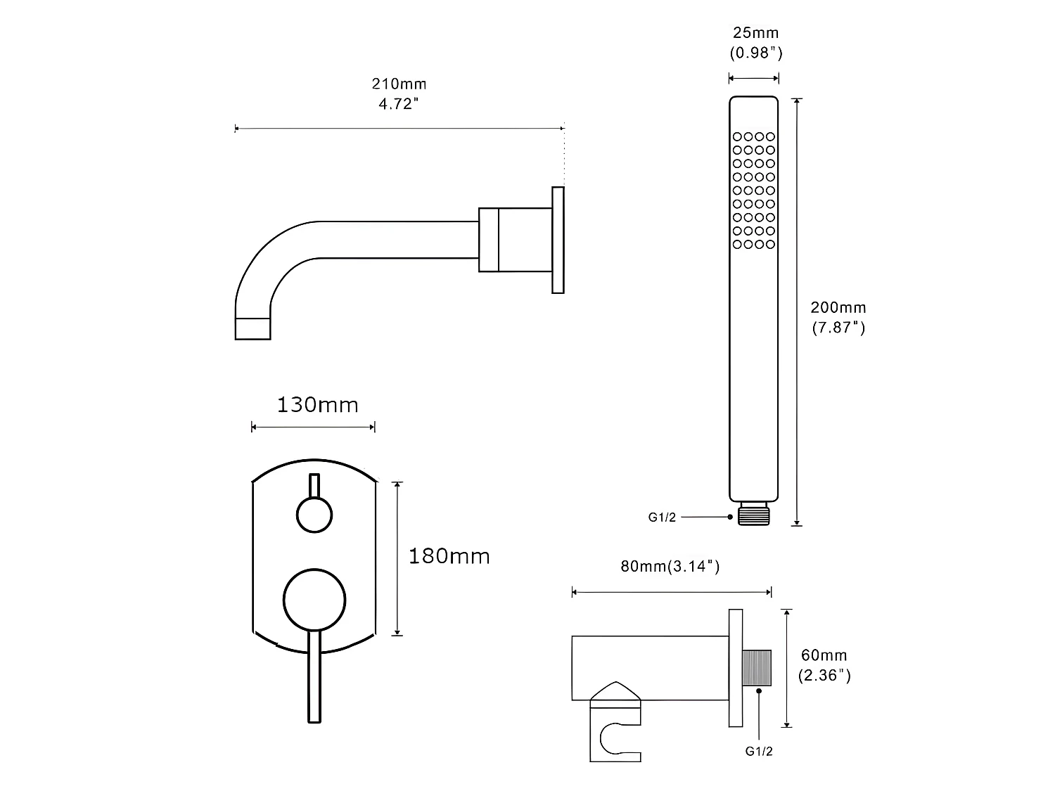 Grifo empotrado PARED monomando para bañera exenta CEILO oro cepillado Dorado