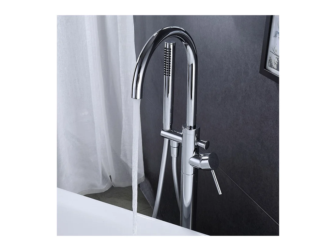 Grifo monomando sobre SUELO bañera/ducha DEBRIO para bañera exenta Cromado