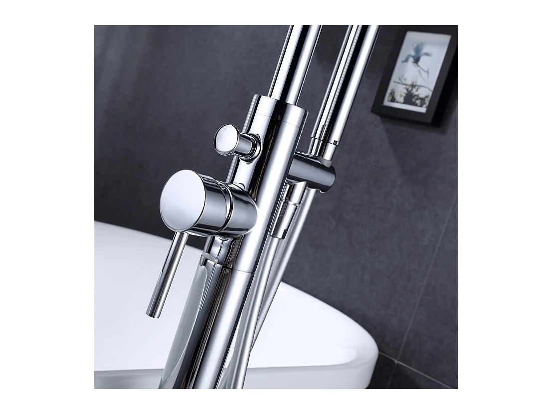 Grifo monomando sobre SUELO bañera/ducha DEBRIO para bañera exenta Cromado