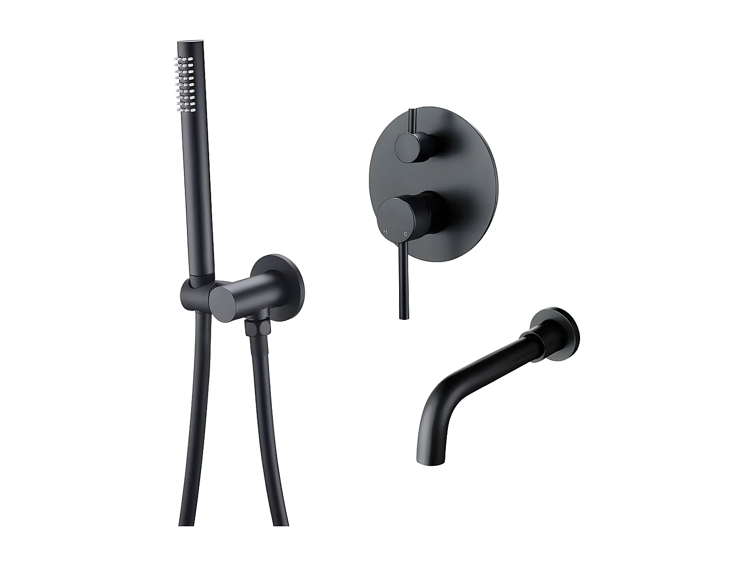 Unterputz-Einhebelmischer für Badewannen CARLOW schwarz