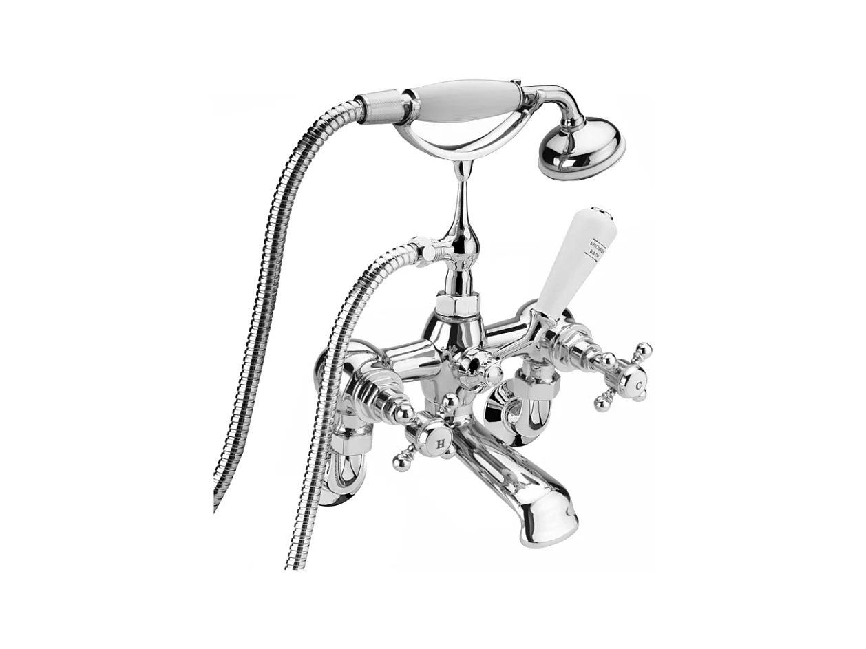 Robinet mélangeur baignoire rétro mural CANTERBURY