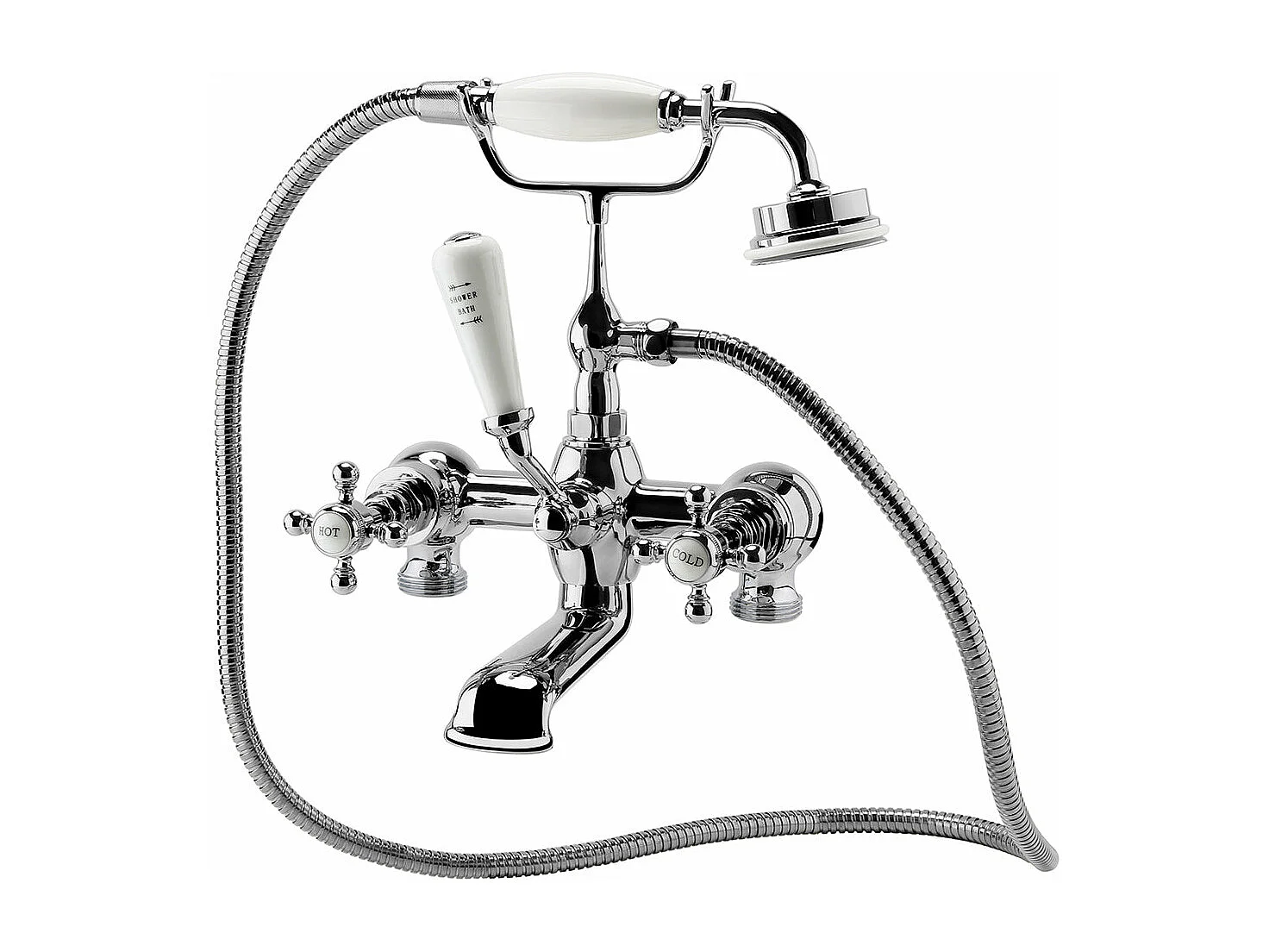 Robinet mélangeur baignoire rétro mural CANTERBURY