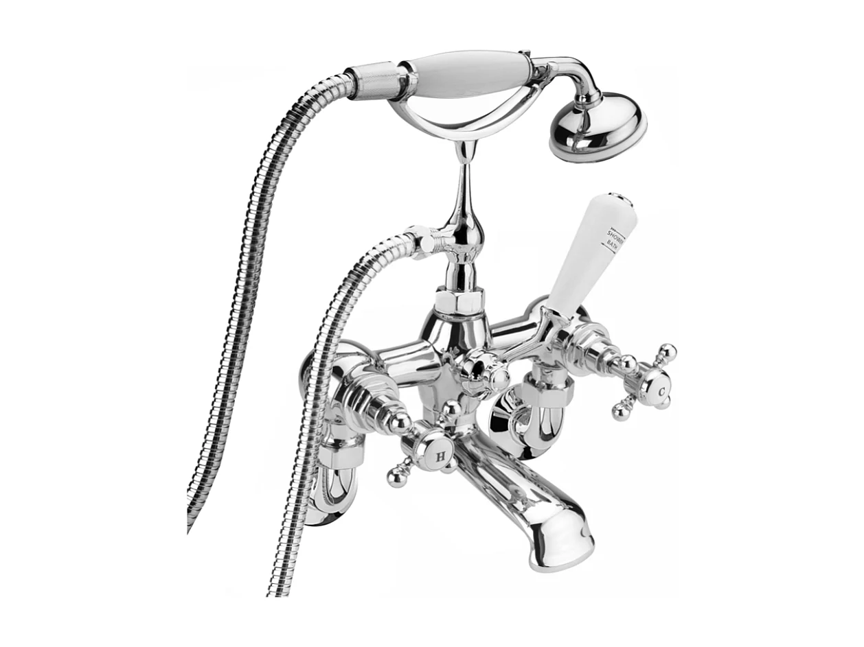 Robinet mélangeur baignoire rétro mural CANTERBURY