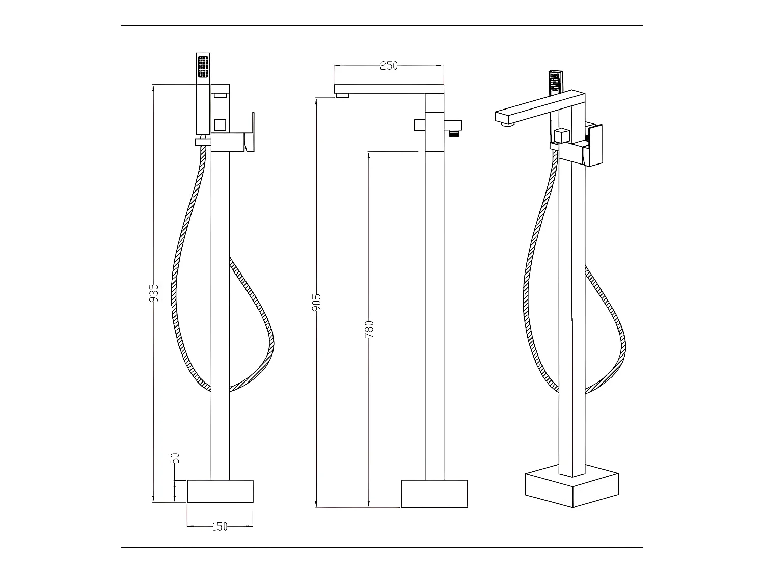 Robinet mitigeur baignoire sur pied MENTO