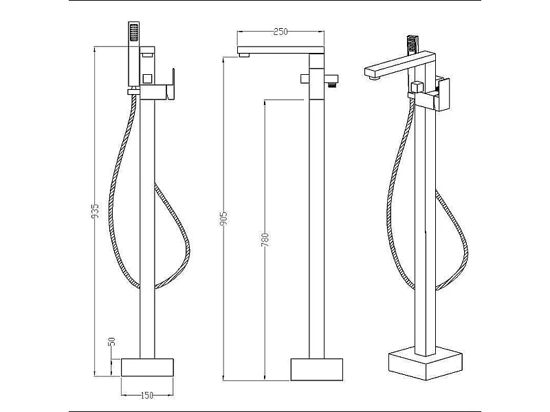 Robinet mitigeur baignoire sur pied MENTO