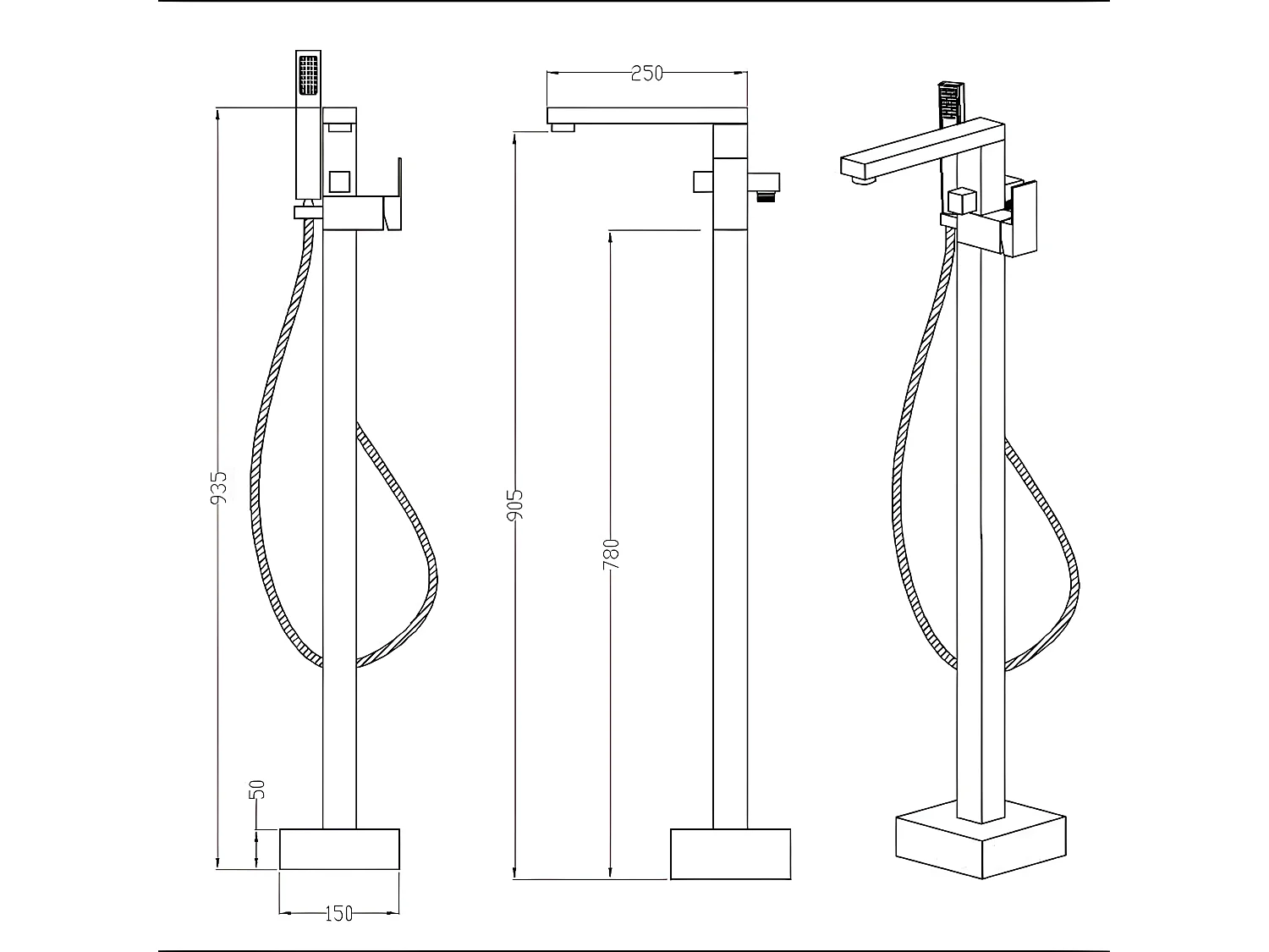 Robinet mitigeur baignoire sur pied MENTO