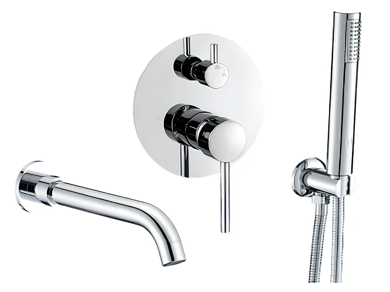 Mitigeur baignoire à encastrer avec douchette CARLOW chromé