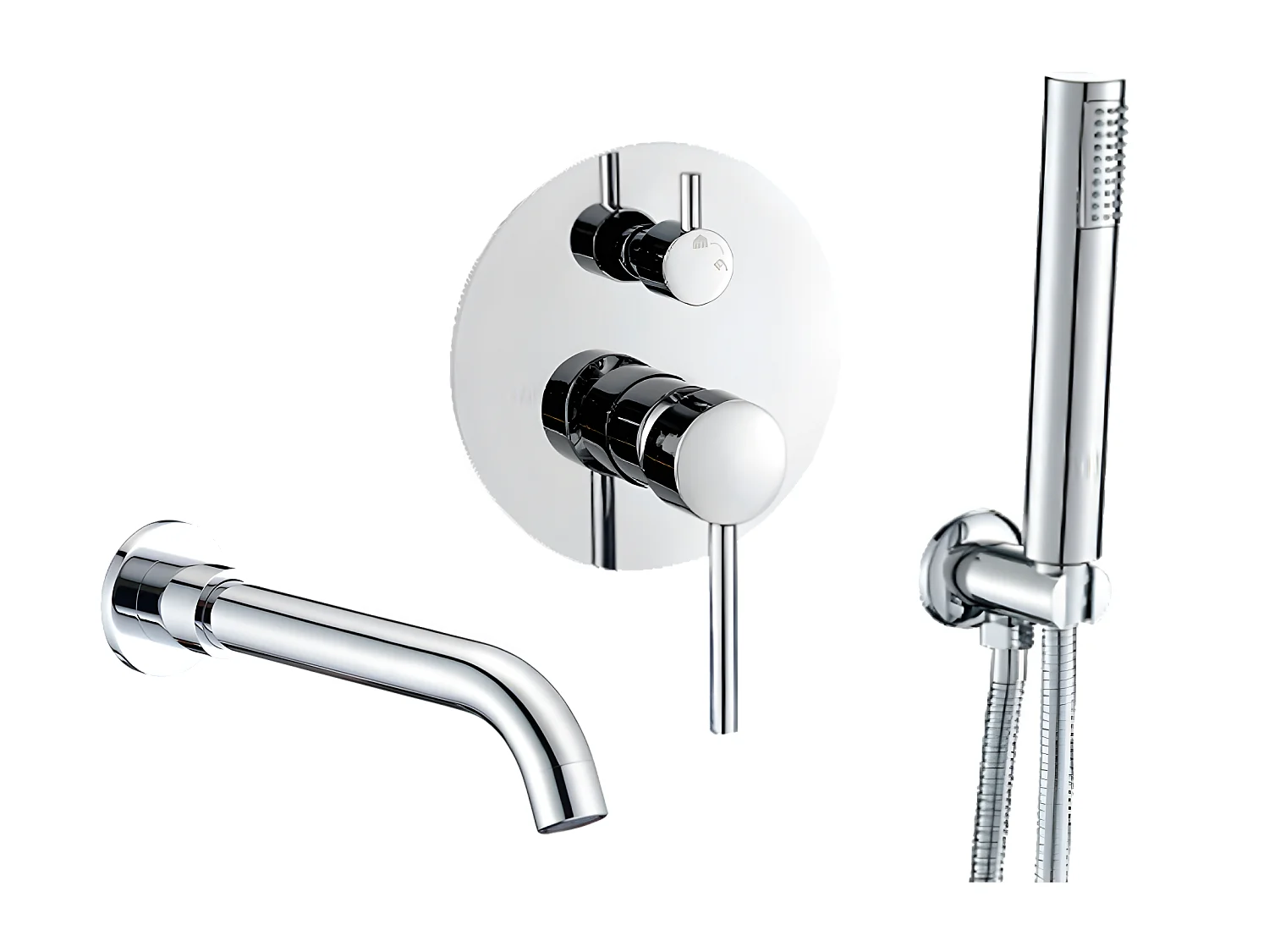 Mitigeur baignoire à encastrer avec douchette CARLOW chromé