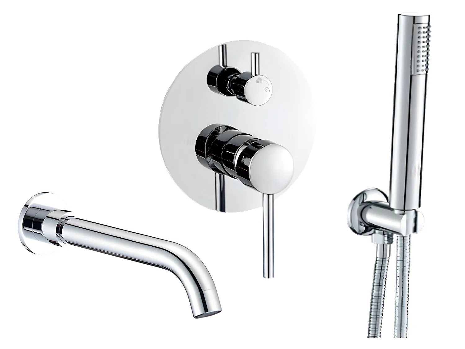 Mitigeur baignoire à encastrer avec douchette CARLOW chromé