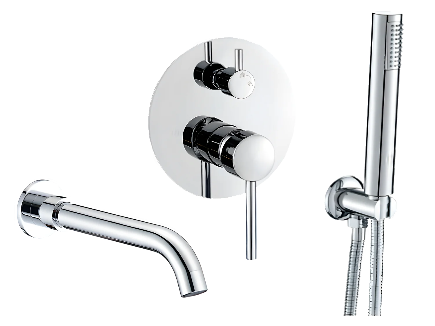 Mitigeur baignoire à encastrer avec douchette CARLOW chromé