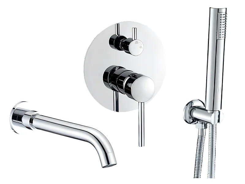 Mitigeur baignoire à encastrer avec douchette CARLOW chromé