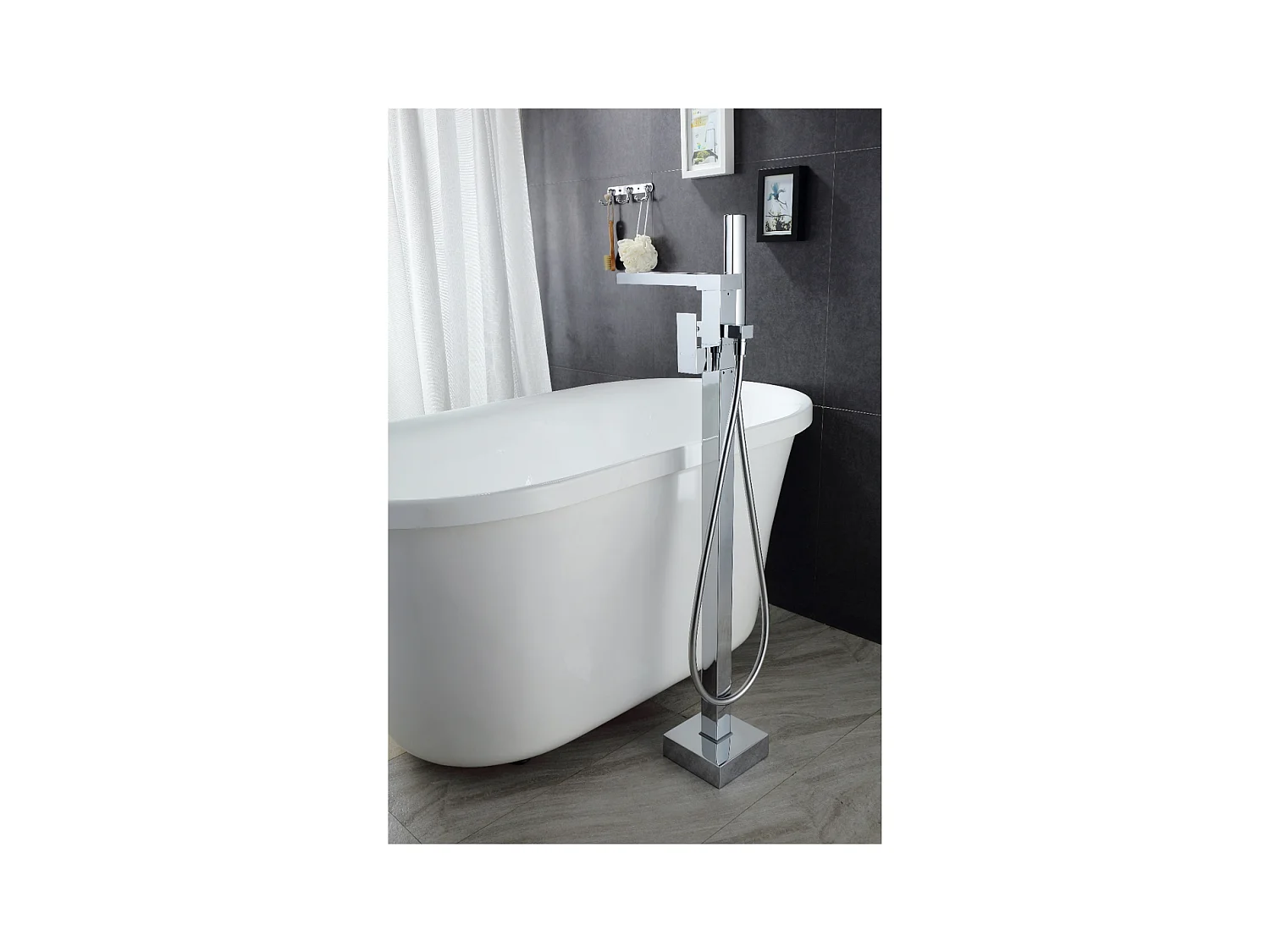 Grifo CASCADA monomando sobre SUELO baño/ducha TANO para bañera exenta Cromado