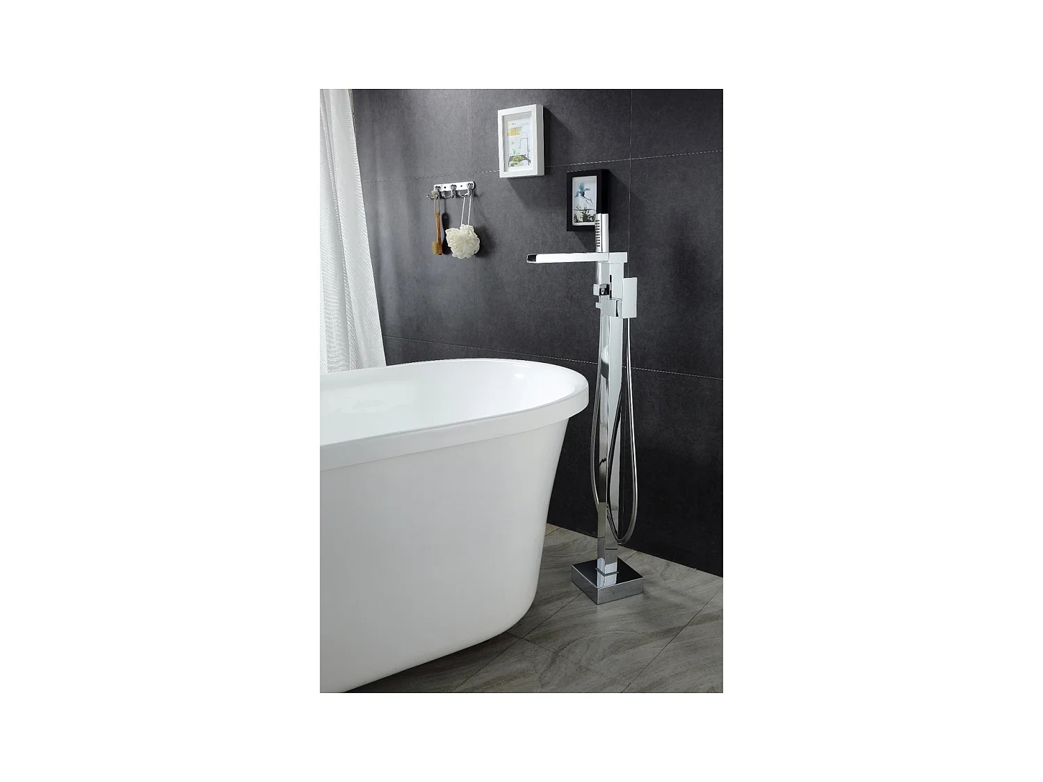 Grifo CASCADA monomando sobre SUELO baño/ducha TANO para bañera exenta Cromado