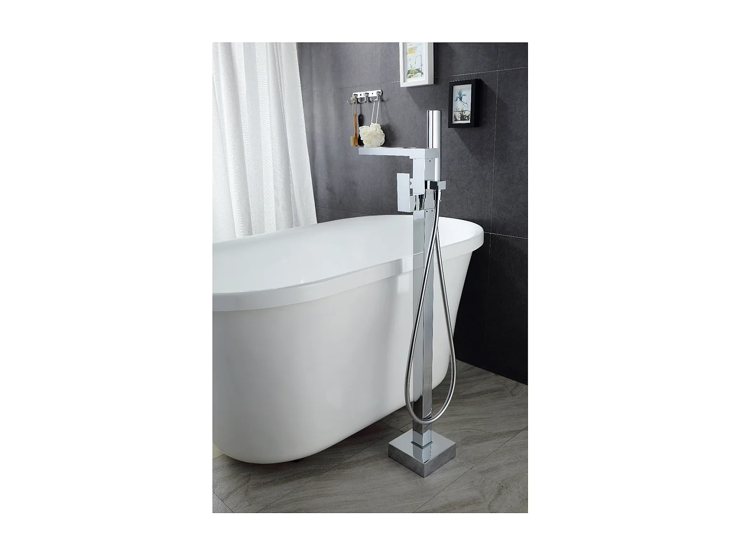 Grifo CASCADA monomando sobre SUELO baño/ducha TANO para bañera exenta Cromado