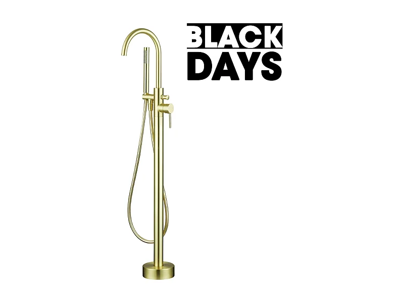 Robinet mitigeur baindouche sur pied DEBRIO or brossé