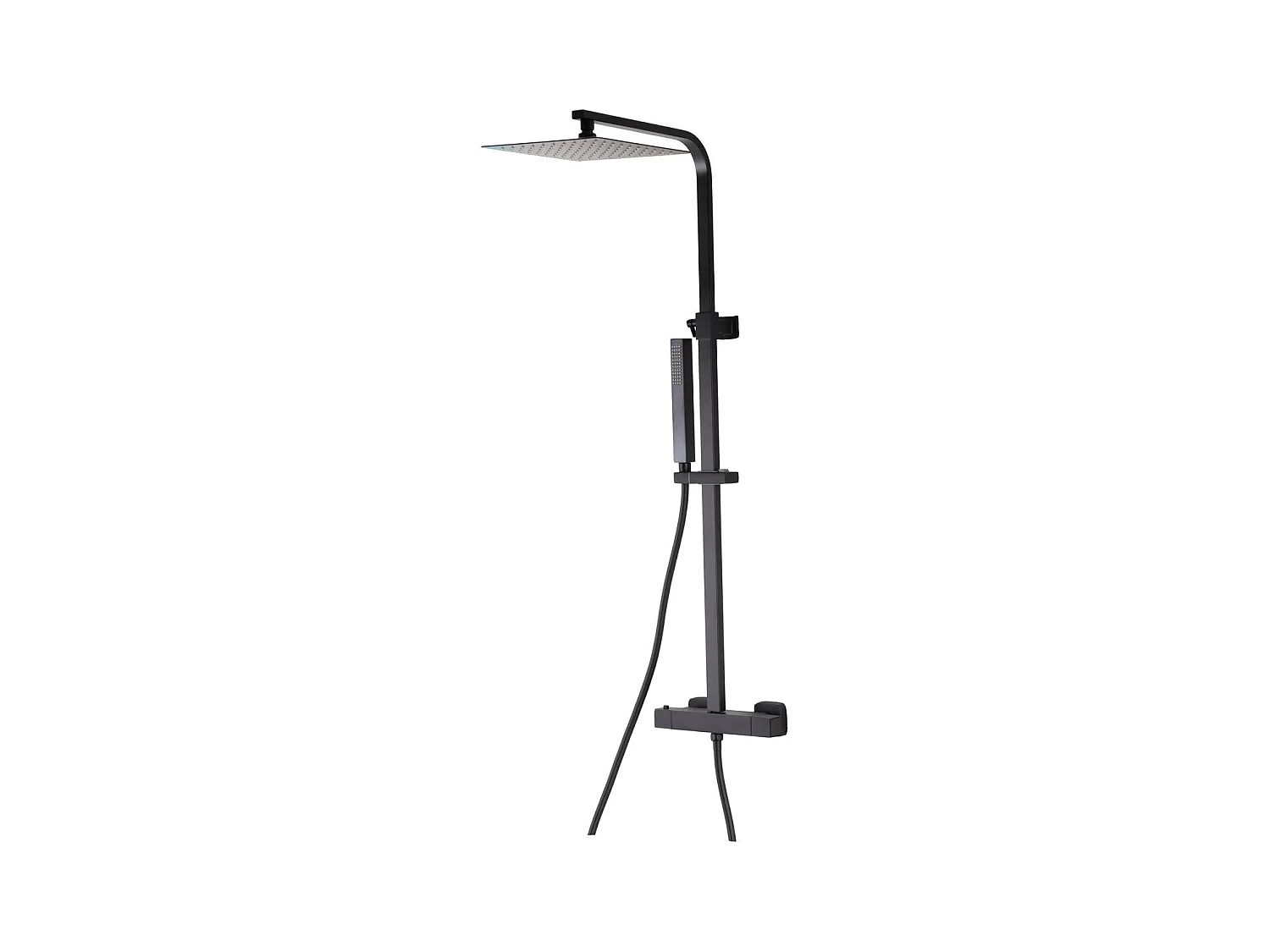Colonne de douche thermostatique NILA noir mat 25 cm x 25 cm
