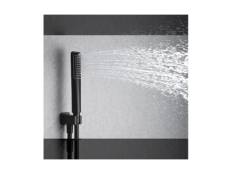 Kit de douche thermostatique encastré HIDRA noir mat