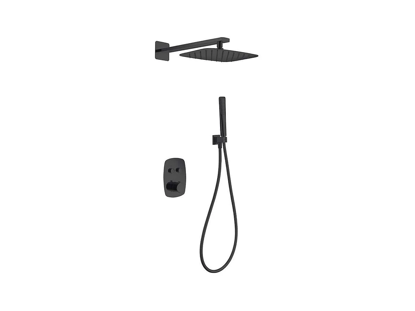 Kit de douche thermostatique encastré HIDRA noir mat