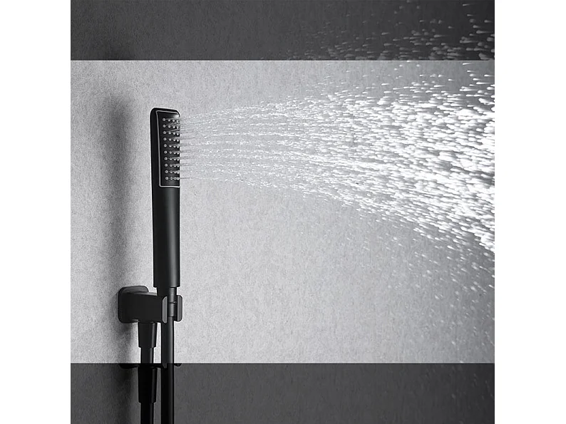 Kit de douche thermostatique encastré HIDRA noir mat