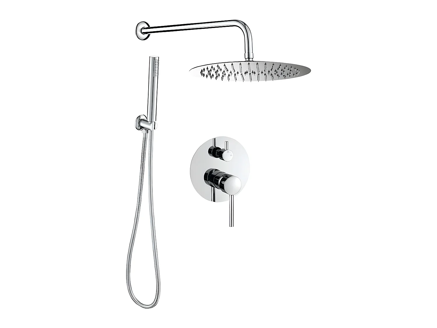 Conjunto de ducha empotrada monomando SLIGO cromado  Ø 20cm