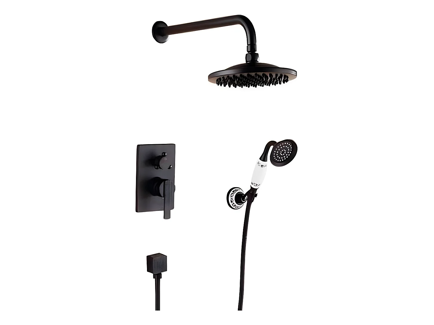 Kit de douche à encastrer rétro FLORINA noir
