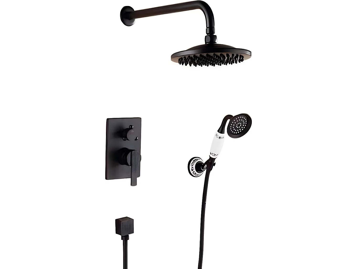 Kit de douche à encastrer rétro FLORINA noir