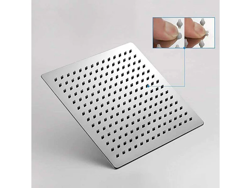 Colonne de douche thermostatique NILA noir mat 20 cm x 20 cm