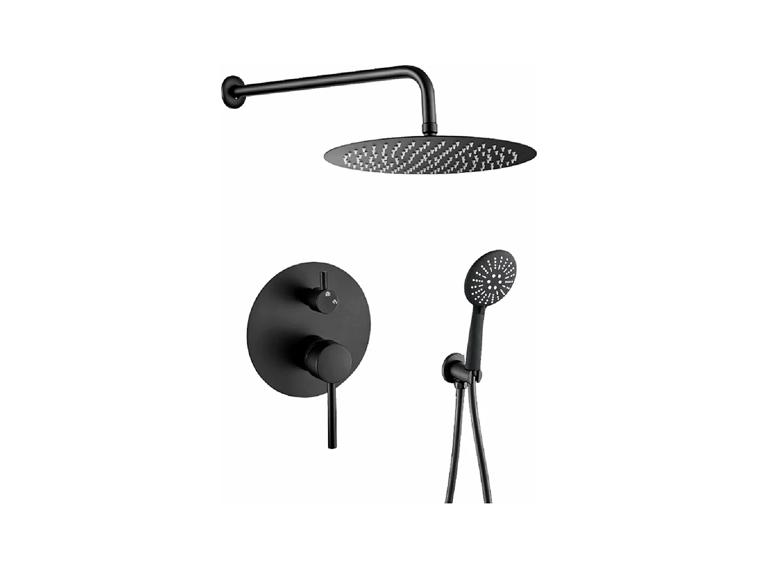 Kit de douche à encastrer LENA noir mat